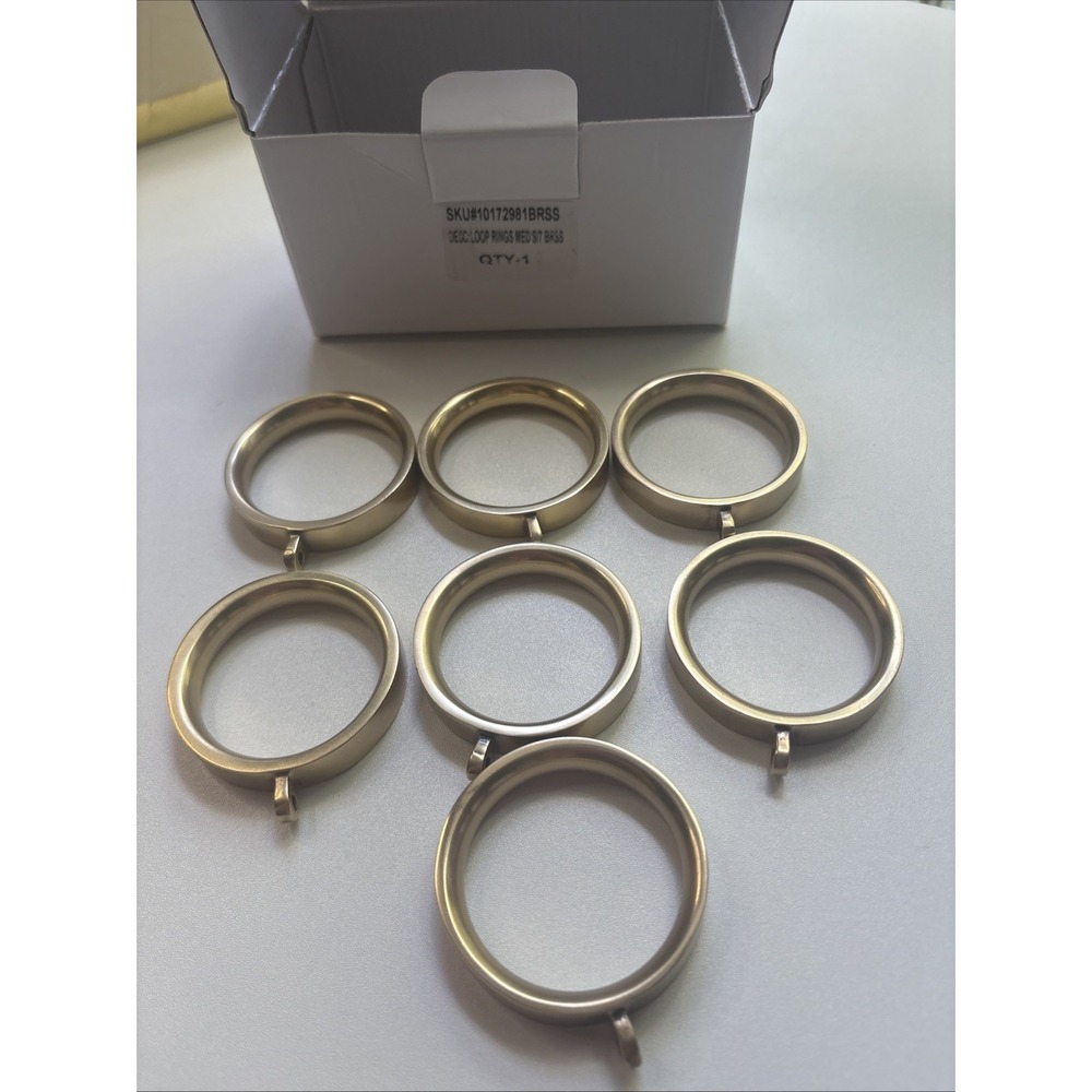 Restoration Hardware Easton Solid Brass Loop Drapery Rings (Set of 7)
